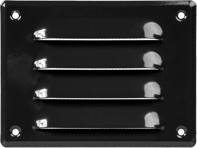 Repa Market 5.5" x 4" Inch (Outer Dimensions) Black Air Vent Cover - Steel Steel Return Air Grilles - for Ceiling and Sidewall - HVAC - with Protection Screen (5.51'' x 4.13'' Inch)