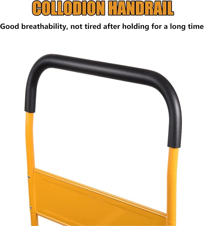 LEADALLWAY Platform Truck Large Size 880lbs Heavy Duty Foldable Push Cart 35.8x24x34.3inches Yellow