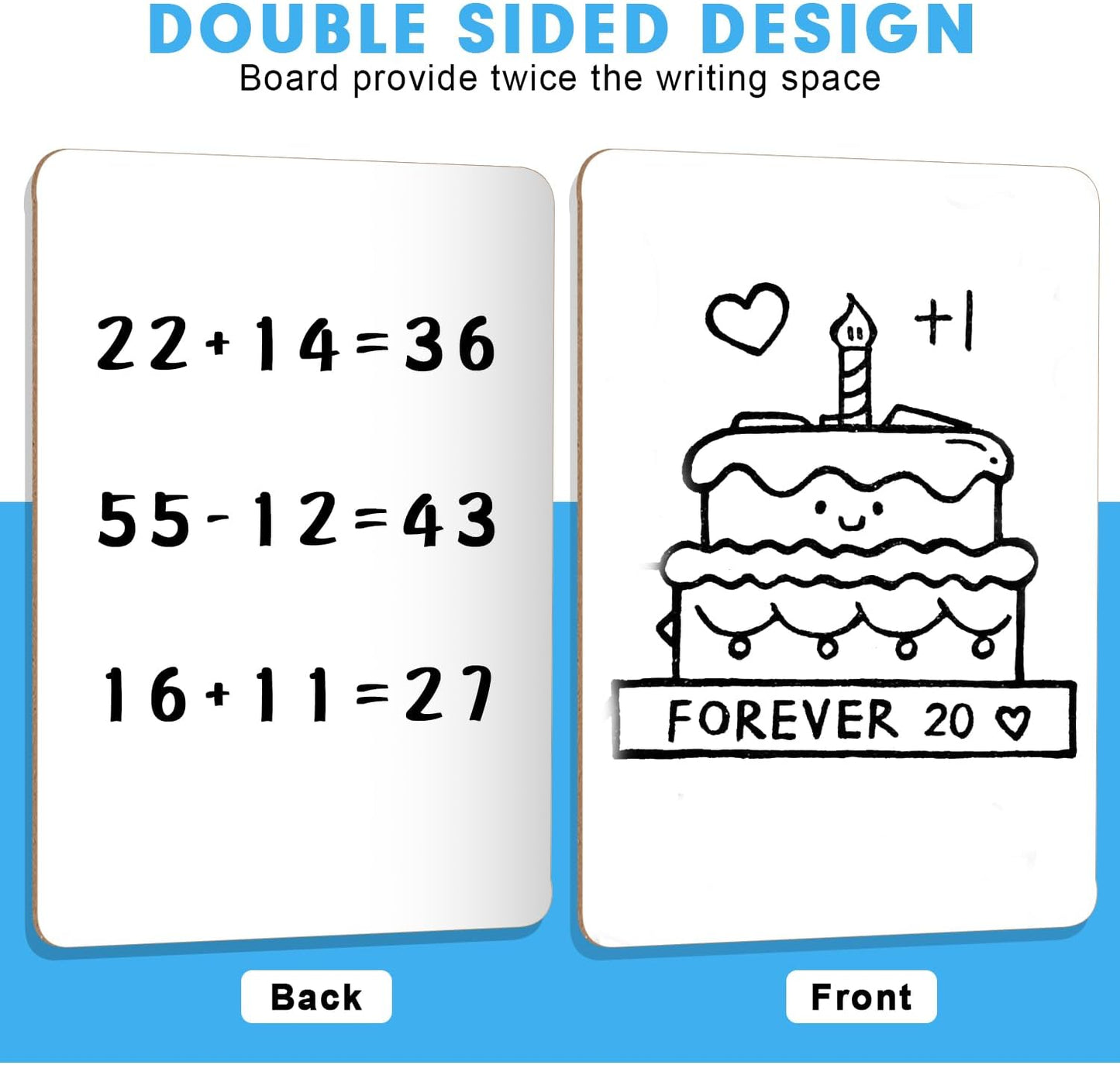 Dry Erase LapBoards, PANDRI 26 Pack Double Sided 12.5 x 9 Inch Whiteboards with 26 Erasers, Dry Erase Boards for Office Students Classroom Teacher Supplies