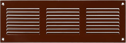 Repa Market 12x4 Inch Air Vent Cover/Brown Galvanized Steel Louvered Grill Cover with Mesh Screen/Wall or Ceiling Vent/Durable Flush Mount HVAC Register for Indoor and Outdoor Ventilation