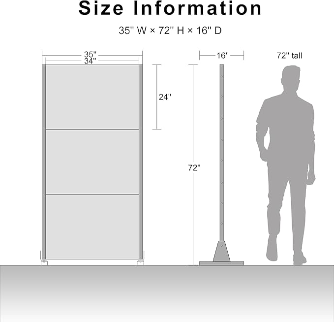 Casaphoria Metal Privacy Screen Outdoor, 72" H x 35" W Freestanding Decorative Privacy Screen for Patio Deck Balcony Garden with Stable Base, Black-Brick