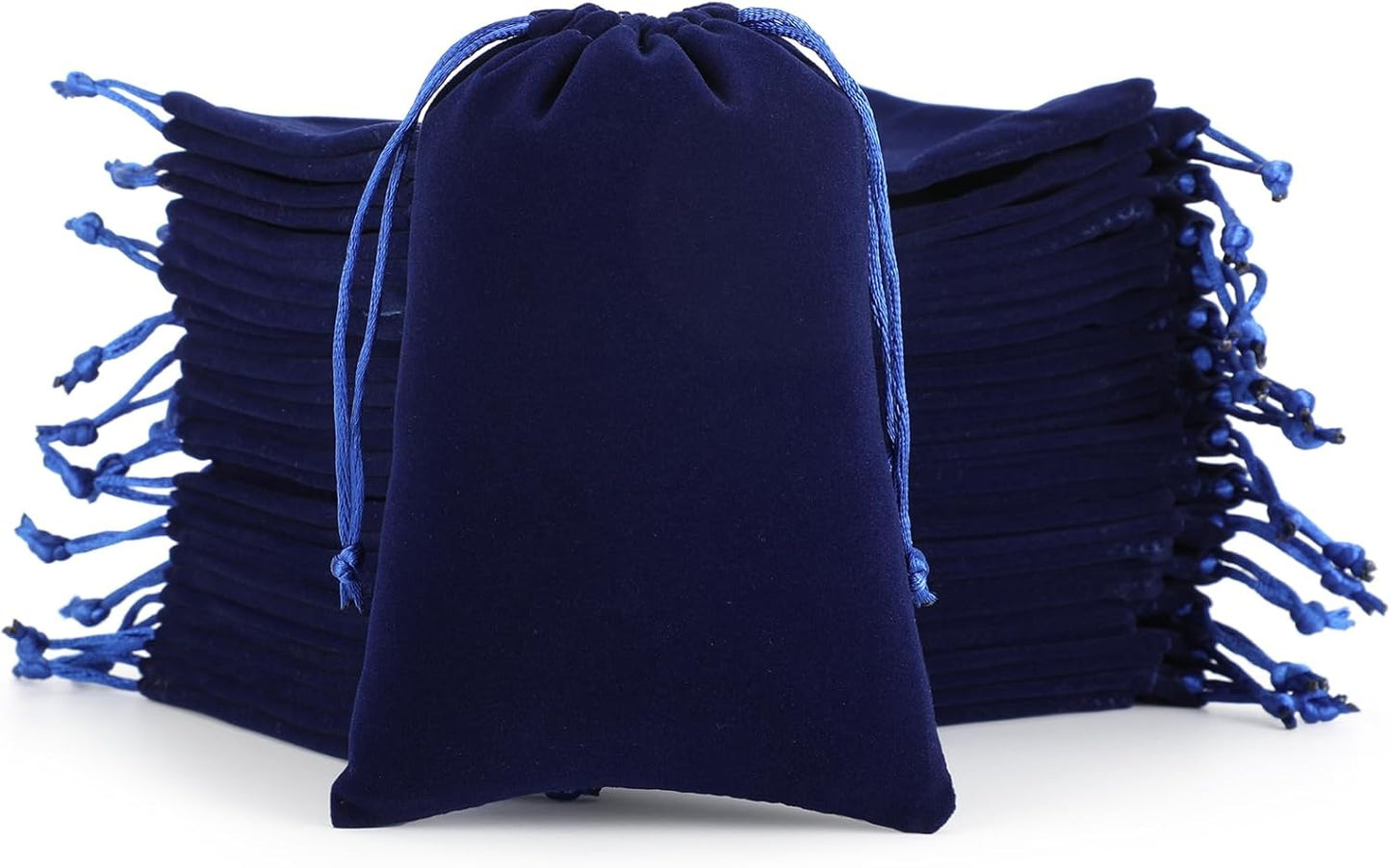 Velvet Drawstring Jewelry Bag, 50Pcs Blue Coin Pouch, 4x6 Tarot Card Holder For Wrapping Halloween Party Favors, Small Jewelry, Small Bussiness, Pendents, Bracelet, Customers