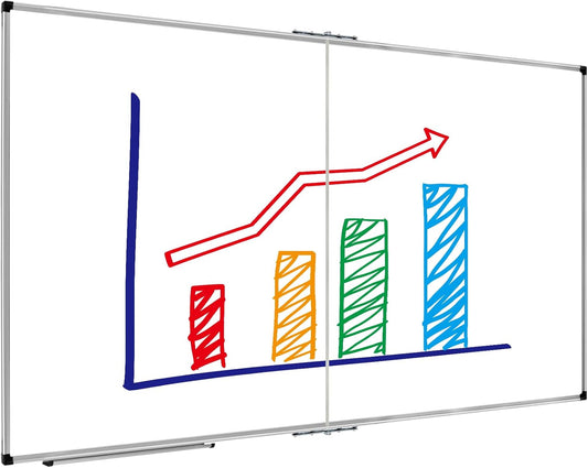 XBoard Magnetic Whiteboard 72 x 48 Inch | Giant Foldable Dry Erase White Board for Wall with Marker Tray 6' x 4' | Extra Large Aluminum Frame Folding Message Presentation Board
