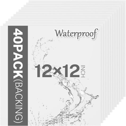 40 Pack 12" X 12" PVC Mat Board, Cuttable Waterproof Sign Board, Thick Backing Board for DIY Photo Frames, Graffiti Drawing Board, Art Mats, Poster Board, Carving Board