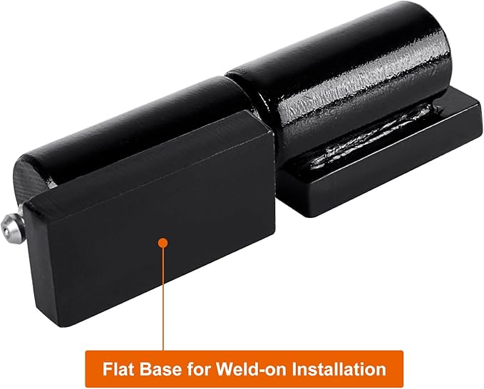2 Pack Heavy Duty Weld On Barrel Hinges 5 Inch, Greaseable Steel Gate Hinges with Ball Bearings, High Capacity Lift Off Hinge for Metal Gates, Dump Trailers, Custom BBQ Smokers & Ramps (Black)