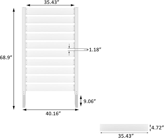 MUPATER 5ft × 3.3ft Wooden Privacy Screen,Easy No-Dig Installation,Two Setup Methods,Aluminum Post,Outdoor Use on Hard Surfaces&Soil,Ideal for Hiding Trash Cans,Air Conditioner Fencing,White(1 Panel)