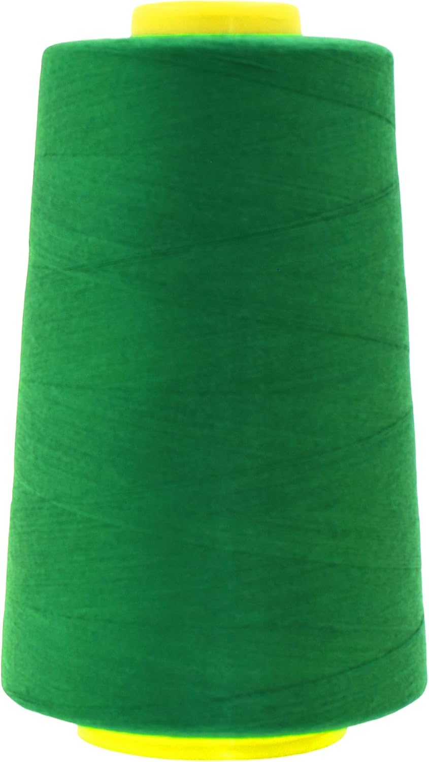 Mandala Crafts 4 Pack of Serger Threads Cones Spools - 40S/2 24000 Yards Polyester Forest Green Threads for Sergers Machine and Overlock Quilting Sewing Machine