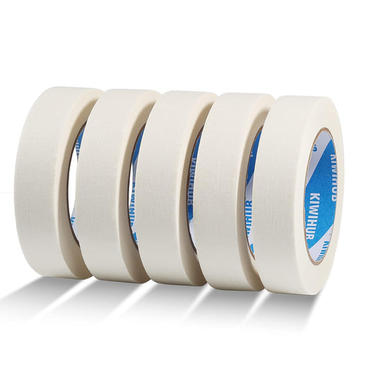 White Painters Tape,1" x 60 Yards x 5 Rolls (300 Yards Total) - Medium Adhesive Masking Tape for Painting,Labeling,DIY Crafting,Decoration and School Projects