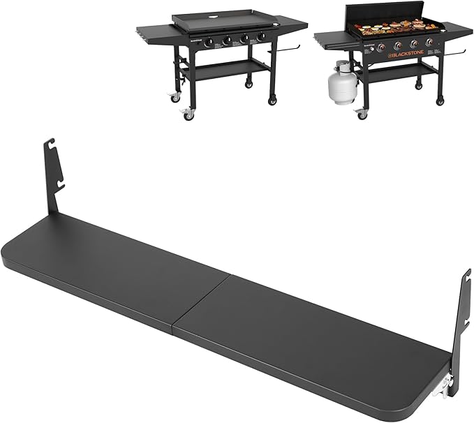 Utheer Upgraded Folding Front Shelf for Blackstone 36 Inch Griddle 2149 1984 1554 1825, Heavy-Duty 36" × 7" Steel Prep Table, 60 lb Load, Space-Saving Fold-Flat Work Surface