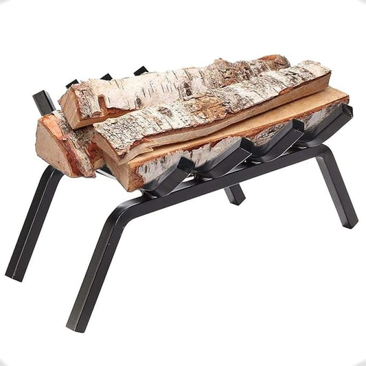 Heavy-Duty Steel Fireplace Grate with Ember Retainer (18 Inch)