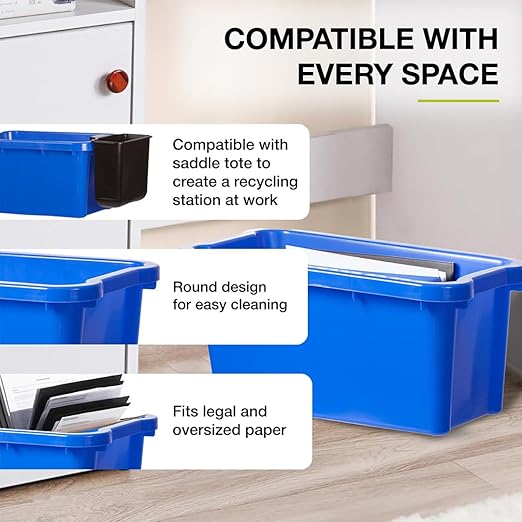 Nova Products 5 Gallon (18L) Recycling Bin - Durable Plastic Waste Basket for Indoor/Outdoor Use, Space-Saving Design, Ideal for Recycling, Office, Kitchen, Garage