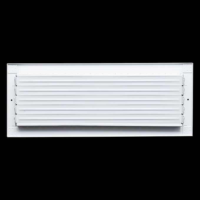 Fits 18x6 Duct Opening Steel Adjustable Air Supply Grille by Handua | Register Vent Cover Grill for Sidewall and Ceiling | White | Outer Dimensions: 19.75" X 7.75"