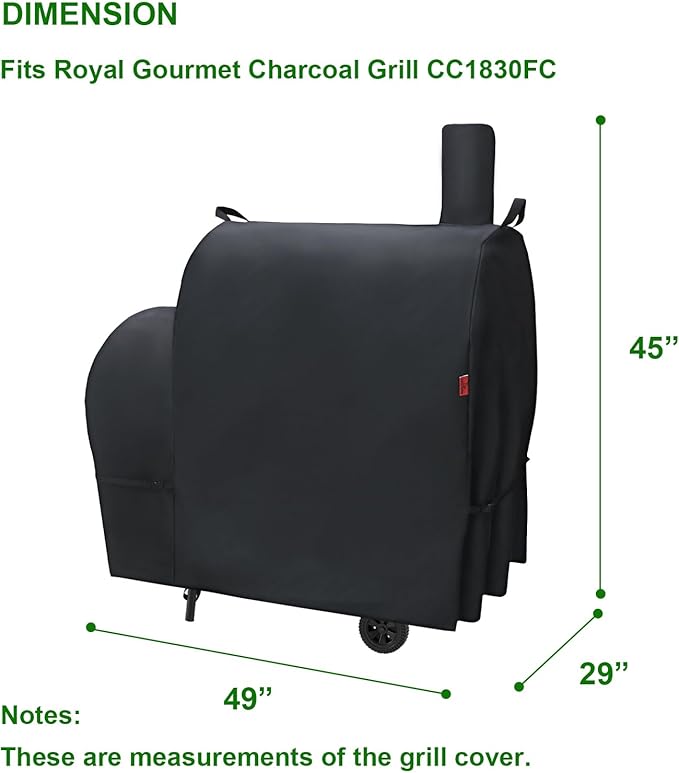 Outdoor Grill Cover for Royal Gourmet CC1830FC Barrel Charcoal Grill, 46" Waterproof 600D Heavy Duty BBQ Grill Cover, Cover Geny Charcoal Grill Covers Fit Royal Gourmet CC Series Grills.