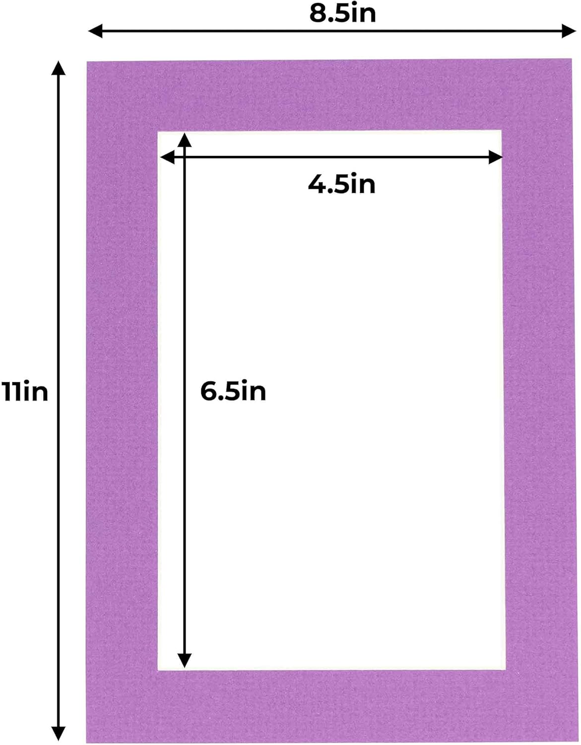 5x7 Mat for 8.5x11 Frame - Precut Mat Board Acid-Free Show Kit with Backing Board, and Clear Bags Dark Purple 5x7 Photo Matte Made to Fit a 8.5x11 Picture Frame Matboard for Framing, Pack of 25 Mats
