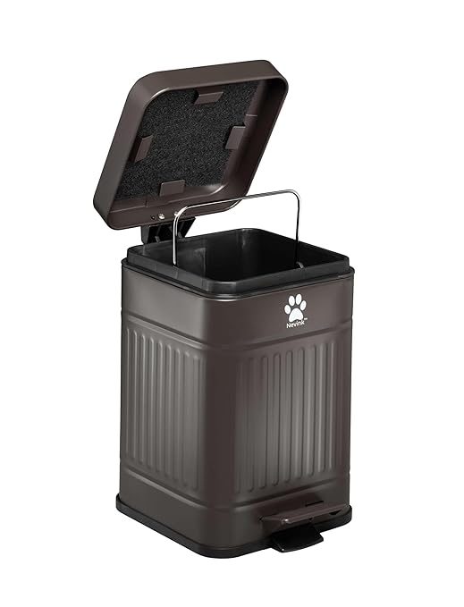 Dog Poop Trash Can Outside - Outdoor Dog Waste Trash Can with Lid - Odor Proof Waste Station Container for Backyard - 5L/1.3Gal (Mulch)