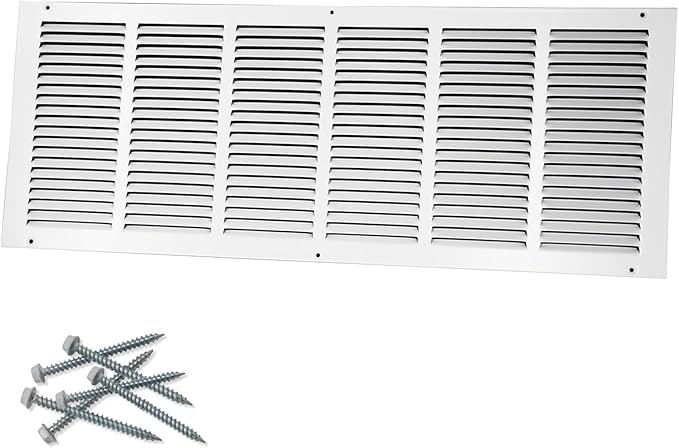 30"W x 10"H [Duct Opening Size] Steel Return Air Grille, Air Return Vent Cover for Ceiling and Sidewall - HVAC Air Vent Covers - [Outer Dimensions: 31.75"W x 11.75"H]