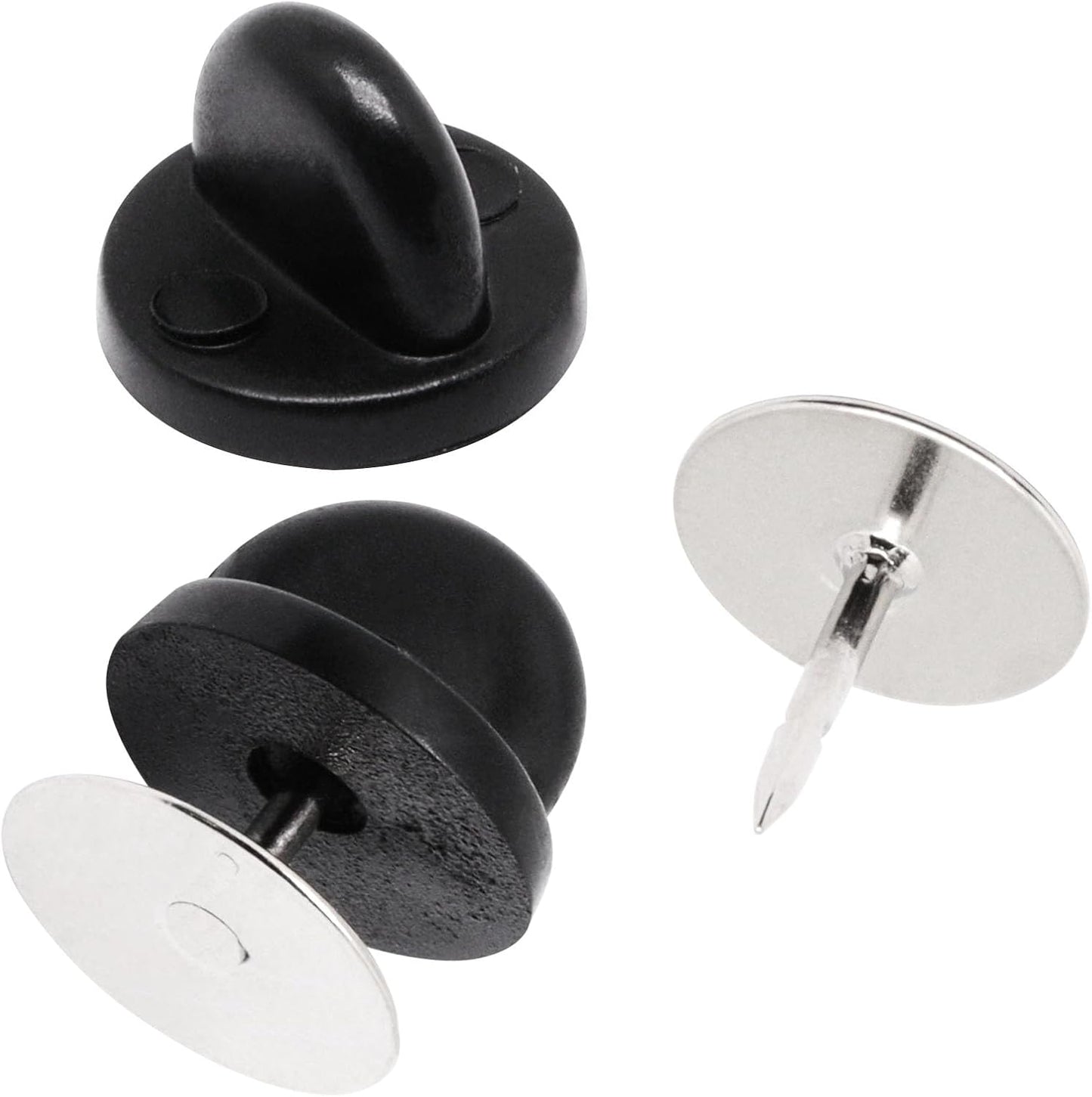 100set Rubber Pin Backs,Blank Pins Scatter Butterfly Clutch Pin Holder Enamel Pin Locking Backs Jewelry Pin Backings Clasp for Brooch Lapel Hat Uniform Badges Tie Tack