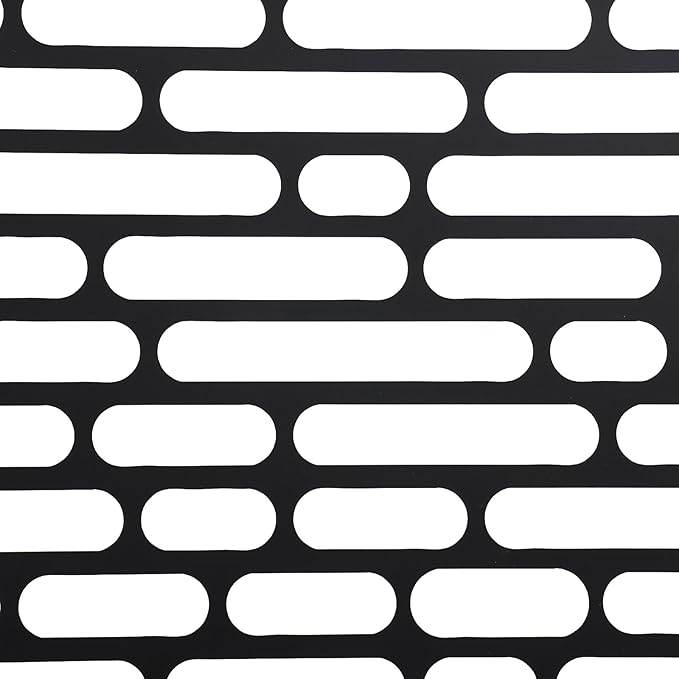 75" H×35" W Decorative Outdoor Privacy Screen with Stand, Outdoor Decor Privacy Fence Screen Metal Fence Panels, Free Standing Metal Divider for Patio Lawn Deck (Black-Oval)