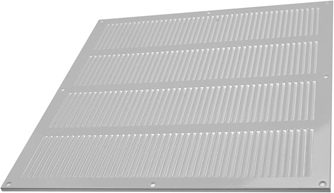 Repa Market Air Vent Cover 16x16 Inch (Outer Dimensions) White Galvanized Steel Louvered Grill Cover with Mesh Screen/Wall or Ceiling Vent/HVAC Register for Indoor and Outdoor Ventilation