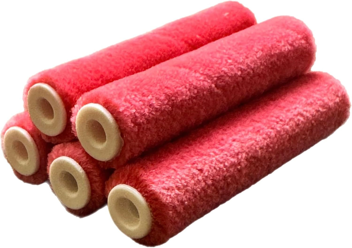 Premium 4-Inch Mohair Mini Paint Roller 6pc Set. 4" Mini Roller Frame + 5 Pack, Lint-Free & Shed-Resistant for Smooth Finishes – Ideal for Cabinets, Trim & Doors – Works with All Paints & Stains