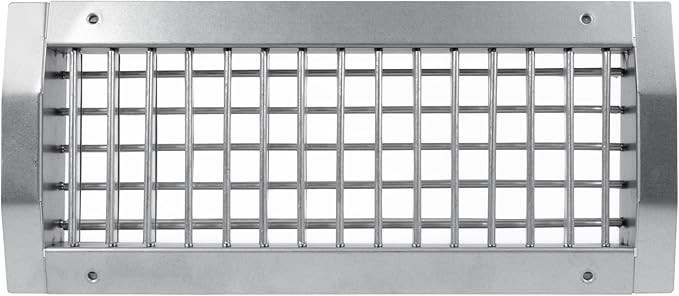 Repa Market 13" x 5" Inch Air Exhaust Grille for Round Ducts - 2 Adjustable Louvre Blades - Galvanized Air Supply Vent Cover - Side Fit Round Surface Canal Ducting from 9.84" to 35.43" Inches