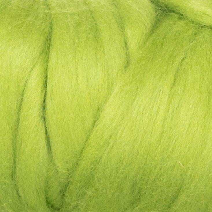 Colored Natural Wool roving, 8 OZ. Best Wool for Needle Felting, Wet Felting, handcrafts and Spinning. (Green Apple)