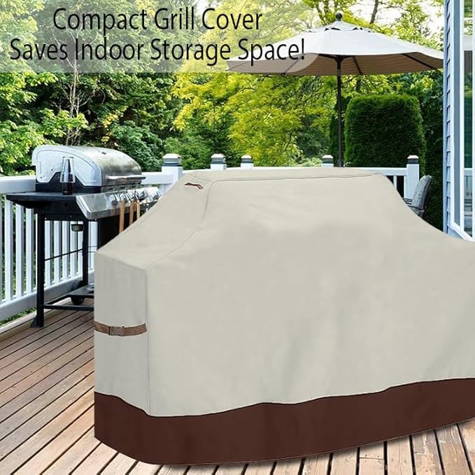 Grill Cover 58 inch, Waterproof BBQ Cover for Outdoor Gas Grill, Compatible with Weber Genesis II, LX 300 Series and Genesis 300 Series, Fade Resistant, Compared to 7130
