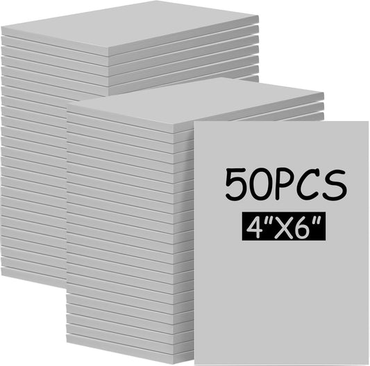 Frienda 50 Pack Rubber Carving Blocks 4 x 6 Inch, Rubber Stamp Carving Blocks for Printmaking, Printing, DIY Craft Project, Soft Block Stamp for Beginners and Professional(Gray)