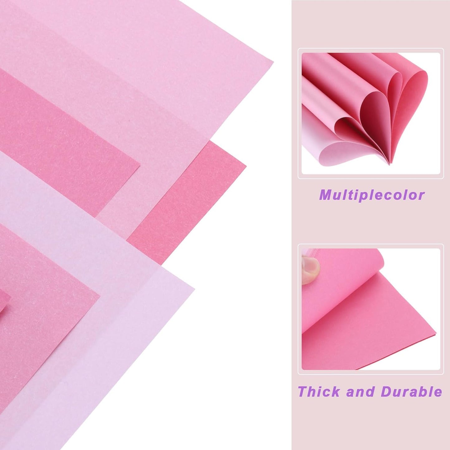 DMiotech 50 Sheets 3.9x3.9 Inch Origami Paper Large, 7 Colors Pink Square Origami Paper Easy Fold Double Sided Colored Paper for DIY Arts and Crafts