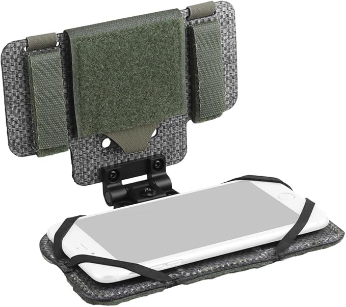 Let Me Be Airsoft Plate Carrier Molle Phone Carrier Outdoor Lightweight Navigation Board，Wide Angle Foldable Phone Holder Chest Rig Hovering Mount Tactical Vest Accessory (Ranger Green)