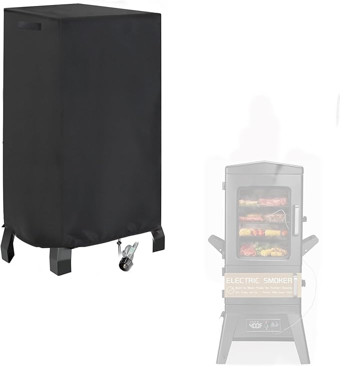 Smoker Cover Fit for Maison BACKYARDS Large Vertical Electric Smoker Grill, Waterproof Outdoor Grill Smoker Covers with UV Protection & Windproof Straps -19" D x 23" W x 45" H