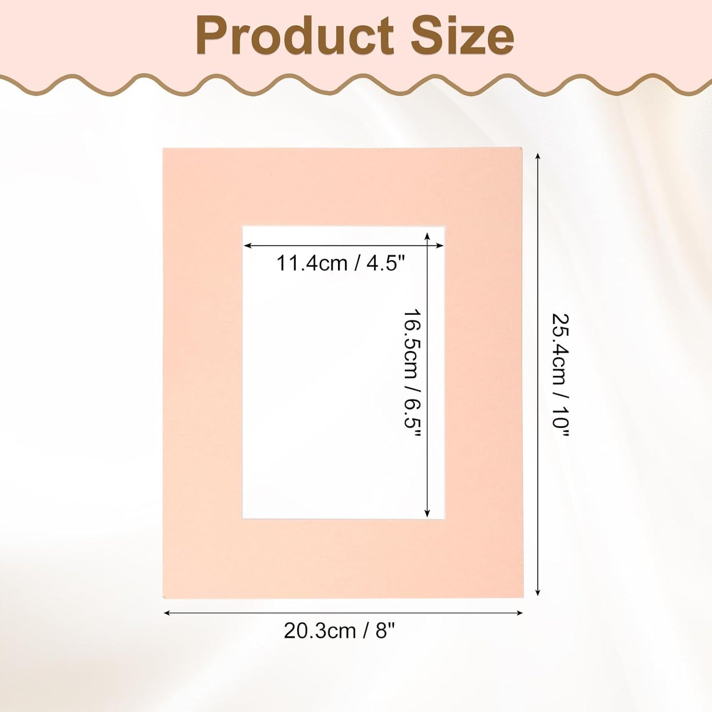 Picture Mats, 8 x 10 for 5 x 7 Pictures Acid Free White Core Bevel Cut Frame Mattes for Display Art Measuring, Lotus Root