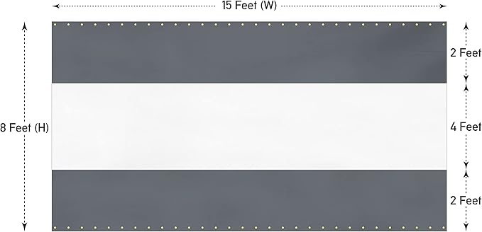 Covers & All Outdoor Clear Panel Curtain, 12 oz Vinyl Outdor Curtains for Patio, Waterproof & Weather Resistant Tarp with Brass Grommets for Pergola, Porch, Gazebos, Balcony (8' H x 15' W Feet, Gray)