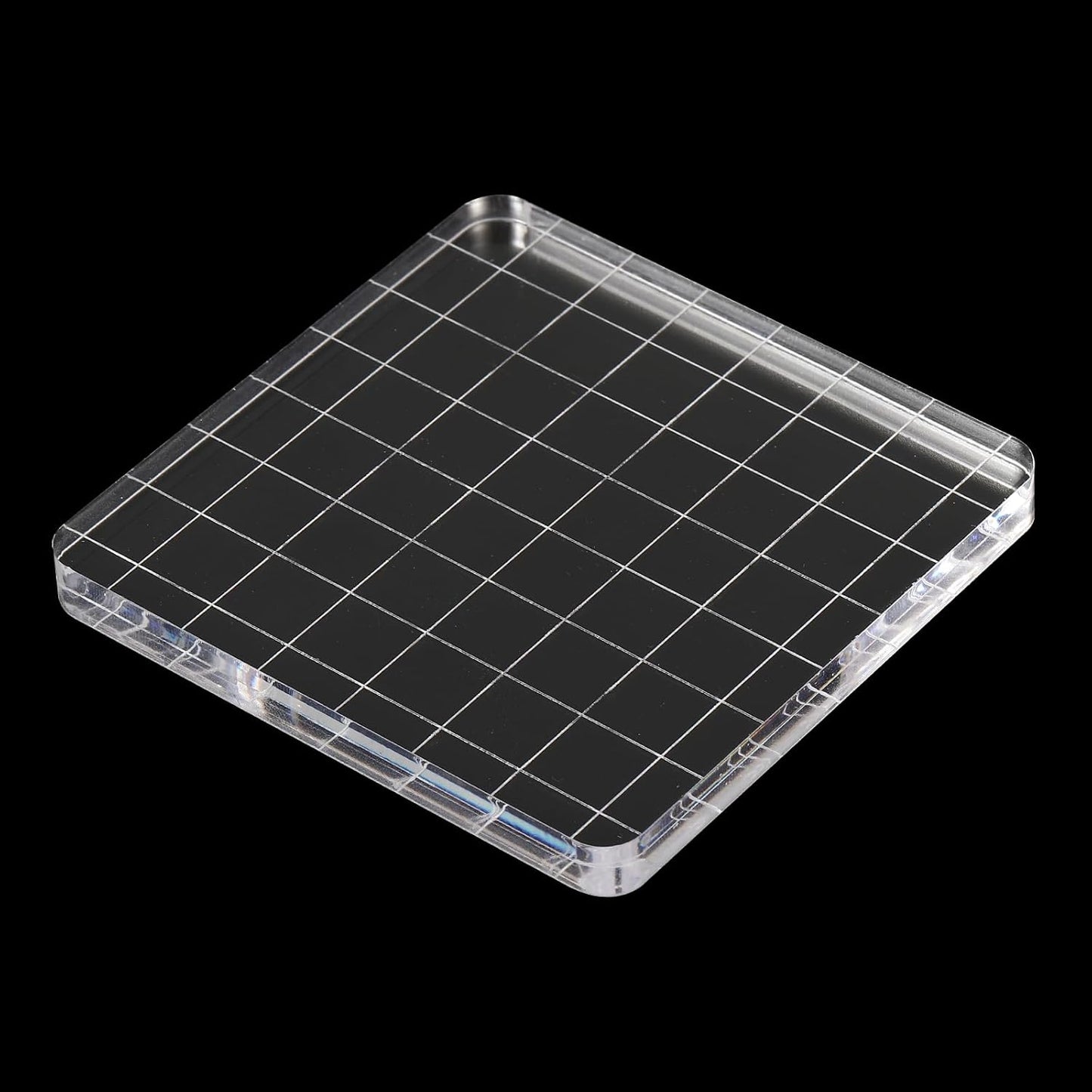 PATIKIL 3"x3" Acrylic Stamp Block, 6Pcs Clear Stamping Block with Grid Lines Decorative Mounting Blocks Square for Scrapbooking DIY Crafts Card Making