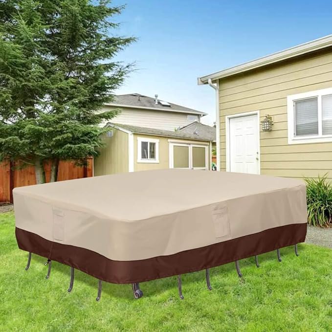 Vailge Waterproof Patio Furniture Set Cover with Padded Handles, Patio/Outdoor Table Cover, Patio/Outdoor Dining Rectangular Table Chairs Cover