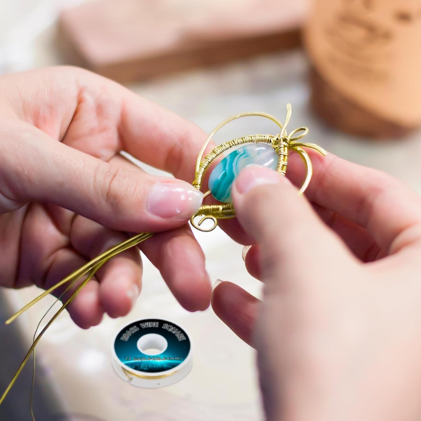 Thin Square Brass Wire 0.64mm 50 Feet - 22 Gauge Precision Wire for Electronics, Clockmaking, Micro Jewelry