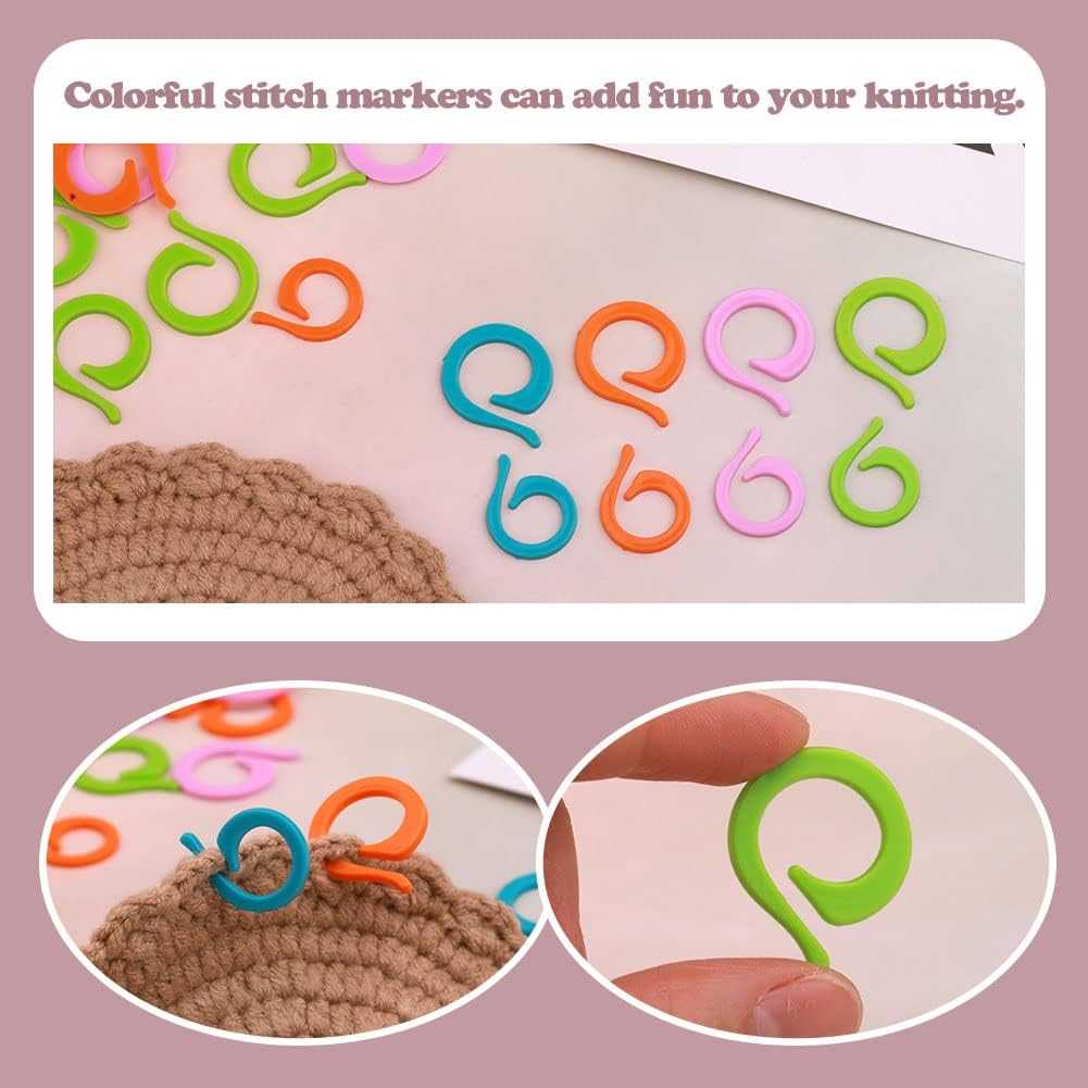 LUNARM Stitch Markers for Crocheting with Plastic Box, 80 Pcs Small and 80 Pcs Large Open Knitting Markers Rings for DIY Handmade Crafts