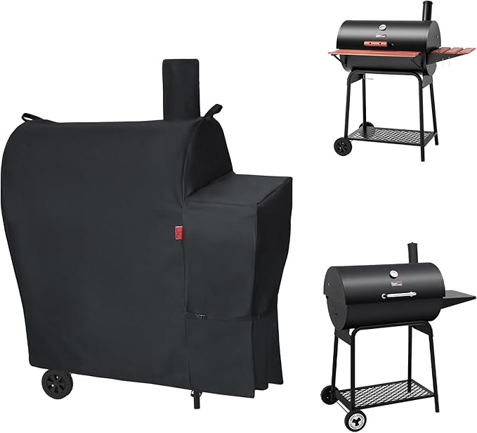 Outdoor Grill Cover Fits Royal Gourmet CC1830/CC1830V 30" Charcoal Grill, Waterproof 600D Heavy Duty Barrel Grill Cover, Fade Resistant & Rip-Proof BBQ Grill Covers for Weather Protection.