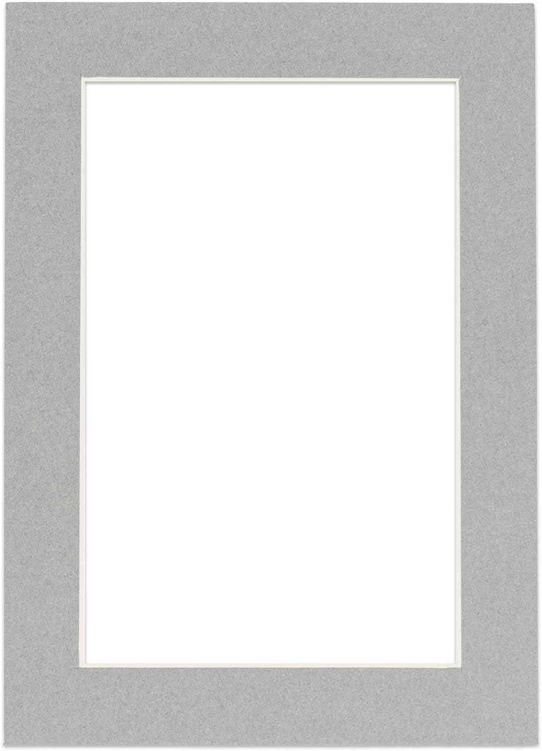 11x14 Mat for 8.5x11 Photo - Precut Mid Grey Picture Matboard for Frames Measuring 11 x 14 Inches - Bevel Cut Matte to Display Art 8.5 x 11 Inches - Acid Free ONE MAT with Backing Board & Clear Bag