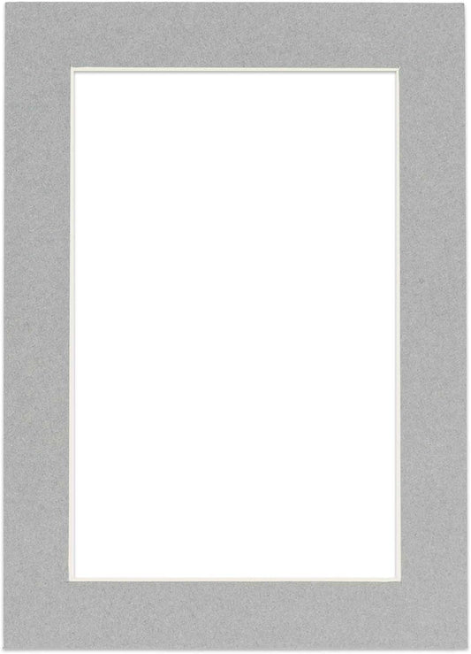 11x14 Mat for 8.5x11 Photo - Precut Mid Grey Picture Matboard for Frames Measuring 11 x 14 Inches - Bevel Cut Matte to Display Art 8.5 x 11 Inches - Acid Free ONE MAT with Backing Board & Clear Bag