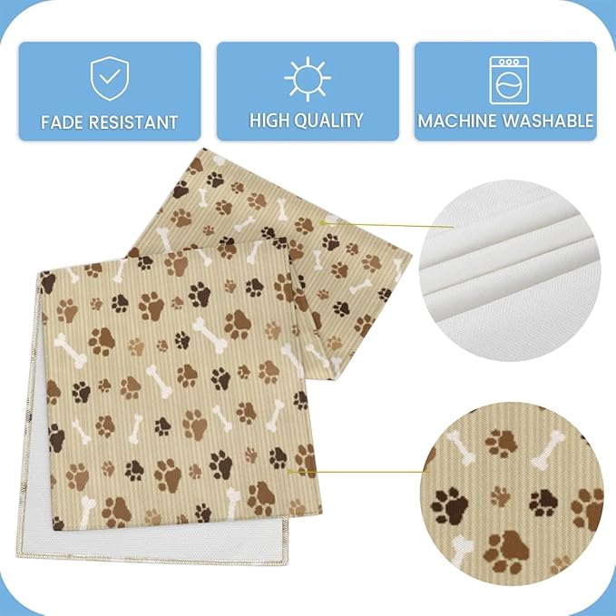 Pet Paws Table Runner Kitchen Dining Table Runner 13*36in Table Center Decor for Indoor Outdoor Home Holiday Party