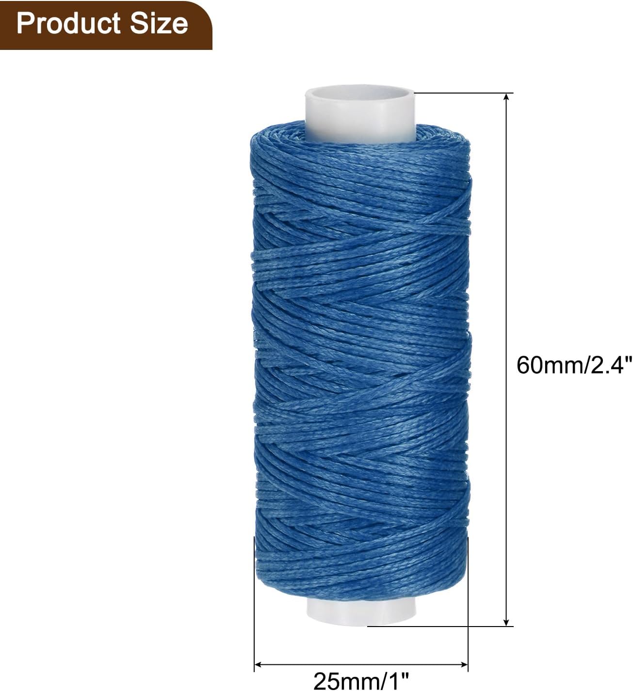 uxcell Leather Sewing Waxed Thread, 55 Yards / 50m 0.8mm 150D Flat Polyester All-Purpose Threads for Leather Crafts, Bookbinding, Sapphire Blue