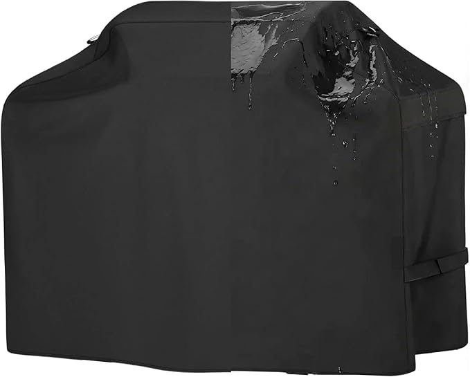 58 Inch BBQ Grill Cover, Heavy Duty Waterproof Outdoor Grill Cover, UV, Fade & Tear Resistant, Secure Fit with Straps, Fits Most Gas BBQ Grills