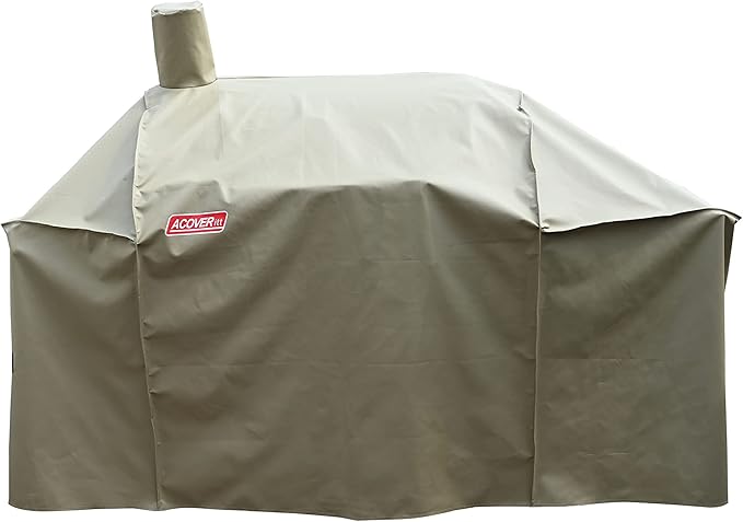 Smoker Grill Cover Sized for Char-Griller Charcoal Grill 2190 and 2197 Heavy Duty Waterproof Patio 600D Canvas Barbeque BBQ Grill Cover G21623(Brown)