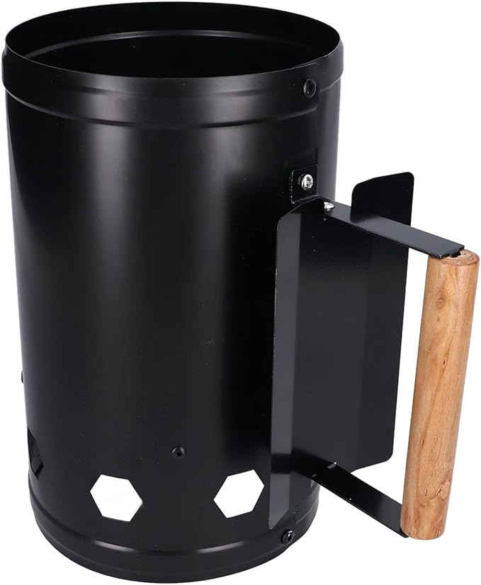 Charcoal Chimney Starter, Heavy Duty Steel BBQ Chimney Starter, BBQ Grill Lighter with Air Intake Holes for Outdoor Camping Cooking