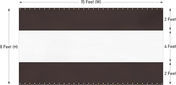 Covers & all Outdoor Clear Panel Curtain, 12 oz Vinyl Outdor Curtains for Patio, Waterproof & Weather Resistant Tarp with Brass Grommets for Pergola, Porch, Gazebos, Balcony (8'H x 15'W feet, Coffee)