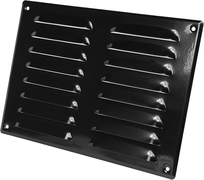 Repa Market 10" x 7.5" Inch (Outer Dimensions) Black Air Vent Cover - Steel Return Air Grilles - for Ceiling and Sidewall - HVAC - with Insect Protection Screen (10.23'' x 7.48'' Inch)