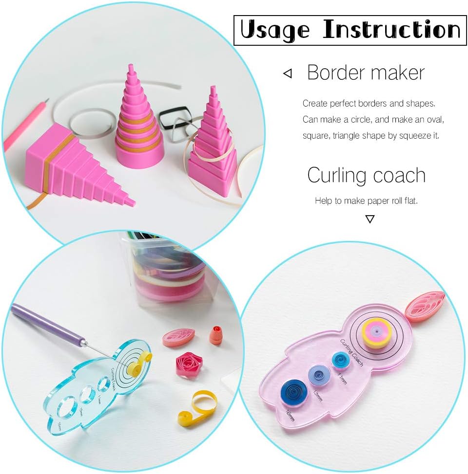 Quilling Kits - Quilling Tools Supplies,Paper Crimper,Quilling Paper Strips for Beginners with Manual(Green Storage Toolbox)