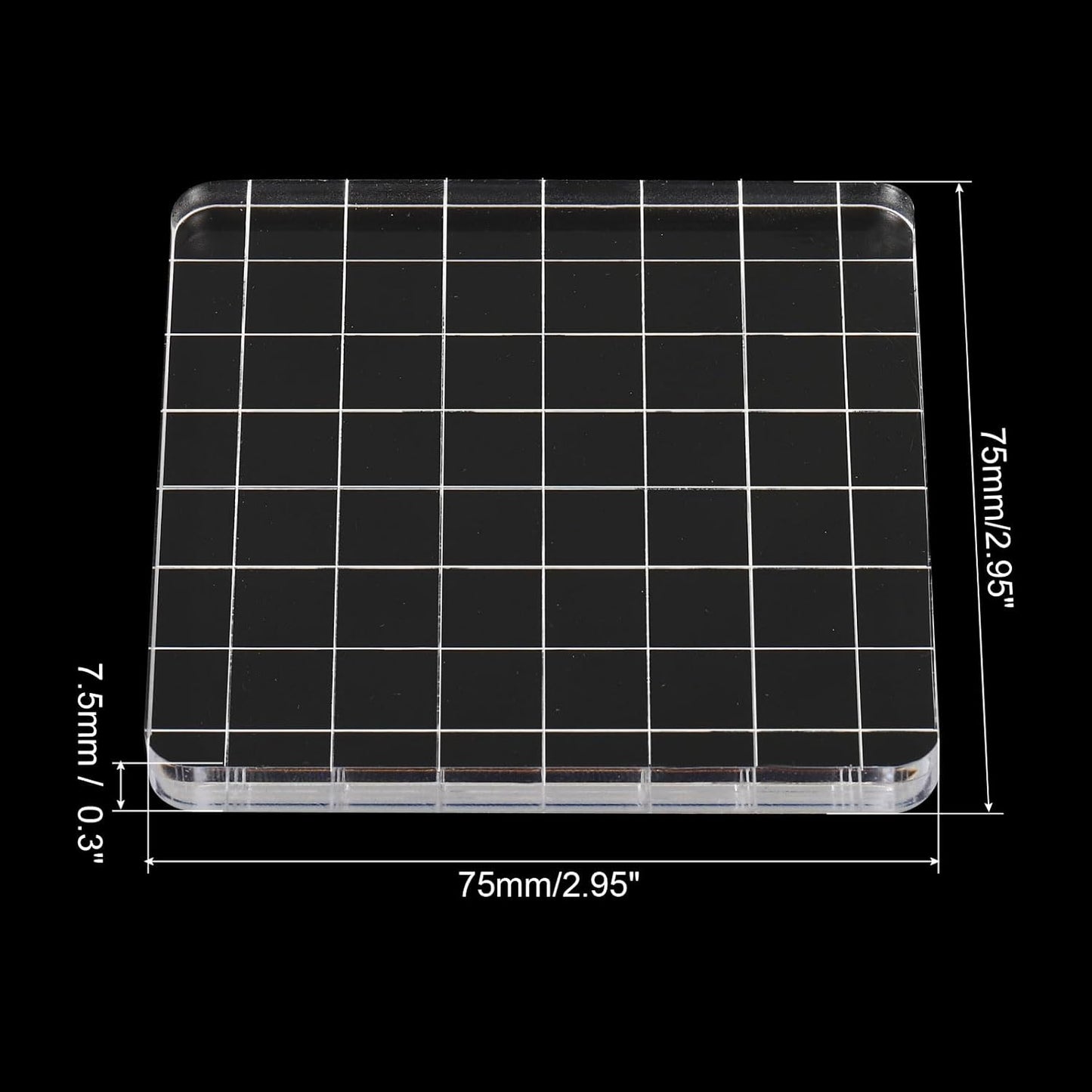 PATIKIL 3" x 3" Acrylic Stamp Block, 2 Pack Clear Stamping Block with Grid Lines Decorative Mounting Blocks Square for Scrapbooking DIY Crafts Card Making
