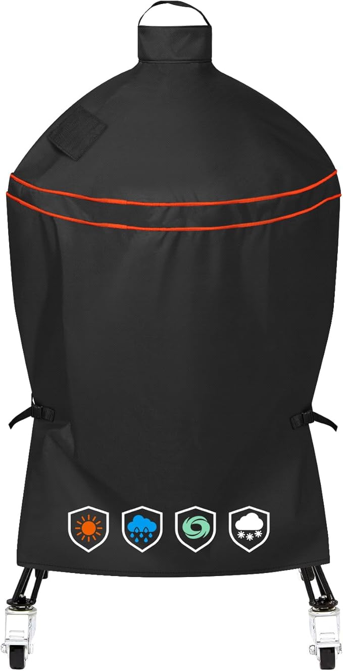 Heavy-Duty 600D Grill Cover fit for Kamado Joe 18-inch Classic Joe Series I II III Ceramic Charcoal Grill and Other Round 18-inch Charcoal Grill with Similar Sizes, 33" Dia x 48" H